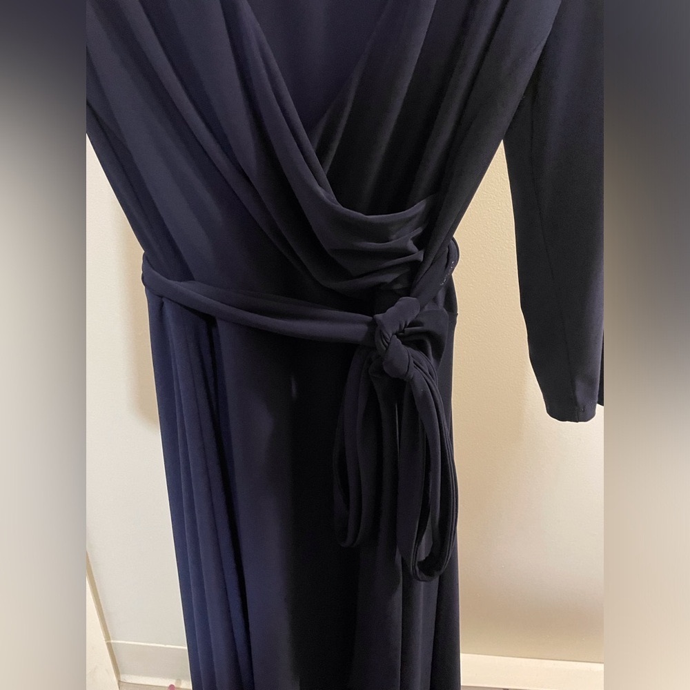 Ralph Lauren Black Label Blue Long Sleeve Wrap Style Dress